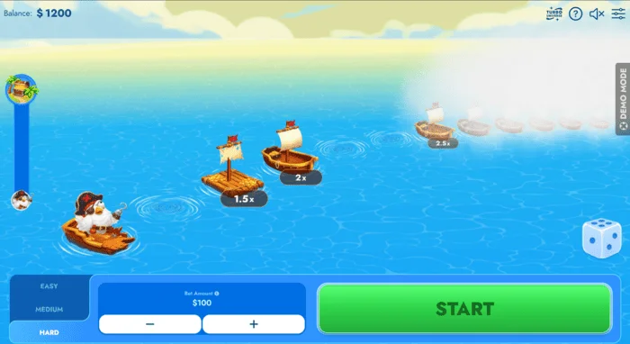Ecranul jocului Chicken Pirate Route